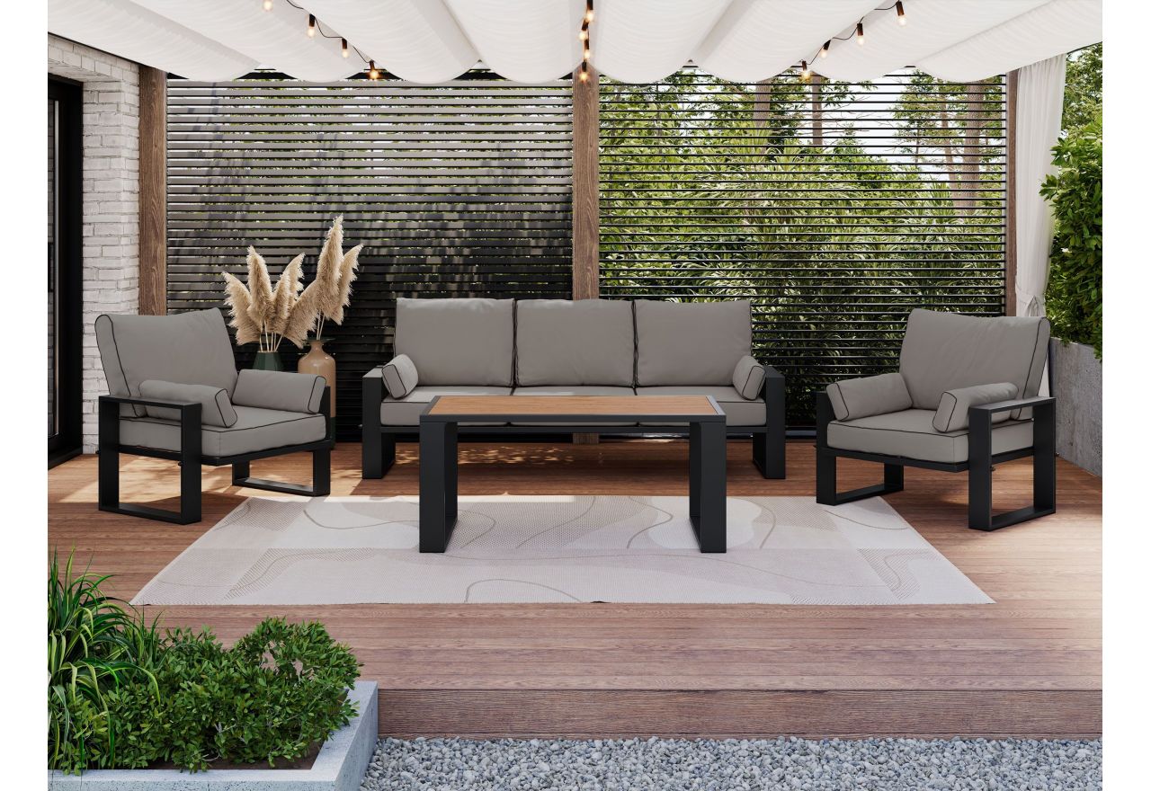 Zestaw metalowych mebli ogrodowych ELBA Z1 - szary