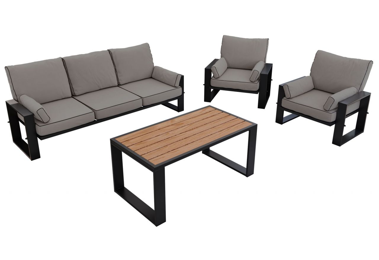 Zestaw metalowych mebli ogrodowych ELBA Z1 - szary