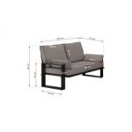 Zestaw metalowych mebli ogrodowych ELBA Z2 - szary