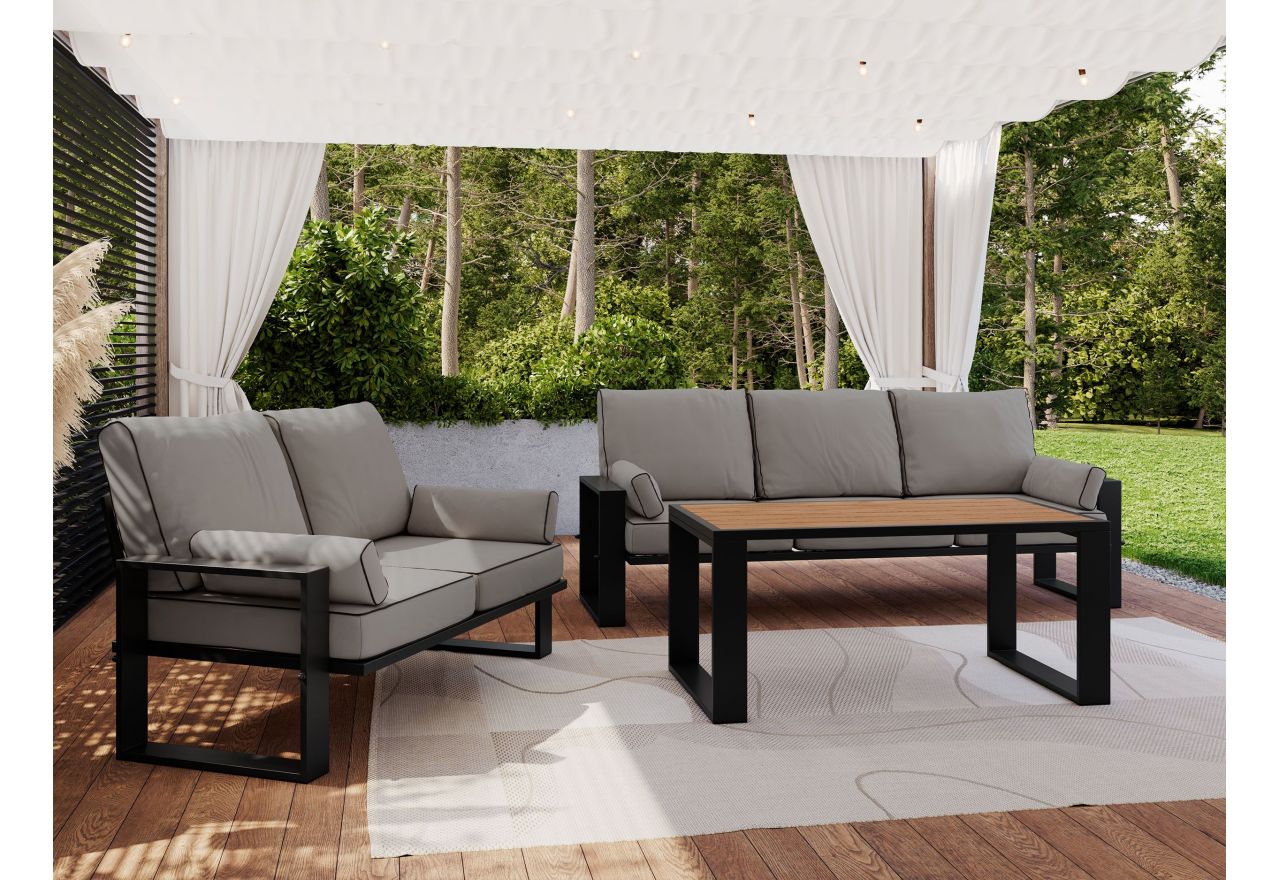 Zestaw metalowych mebli ogrodowych ELBA Z2 - szary