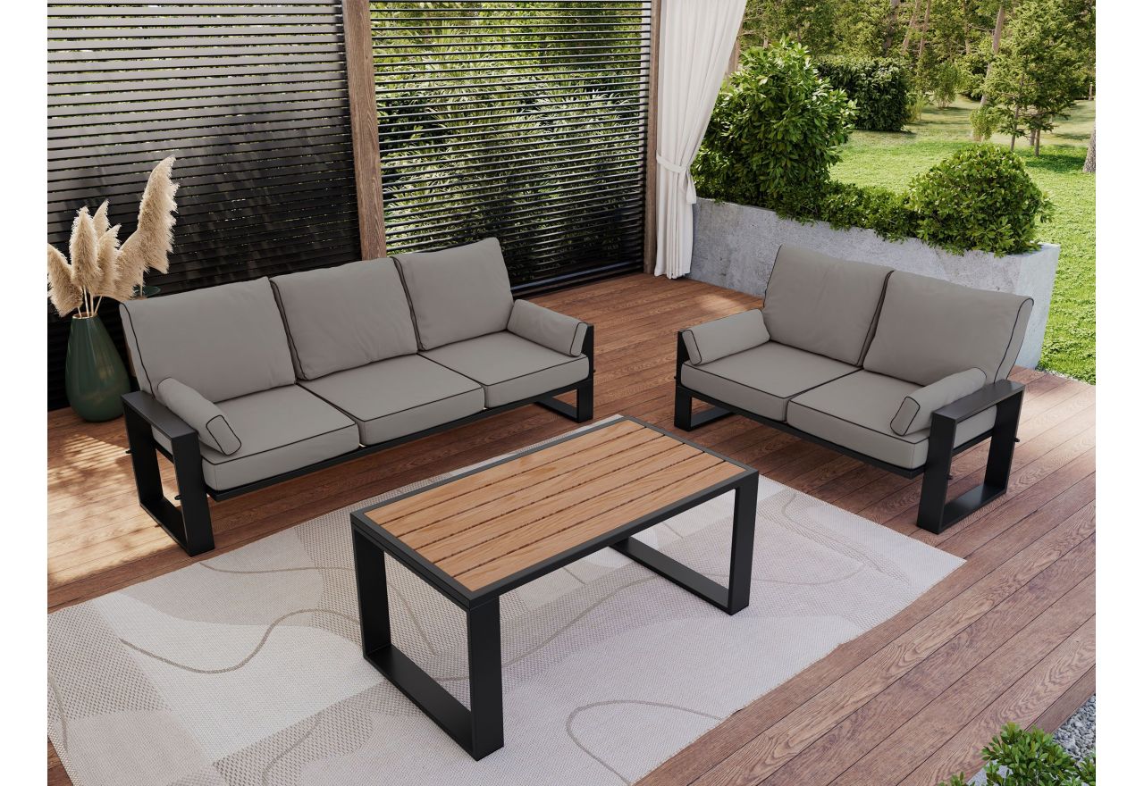 Zestaw metalowych mebli ogrodowych ELBA Z2 - szary
