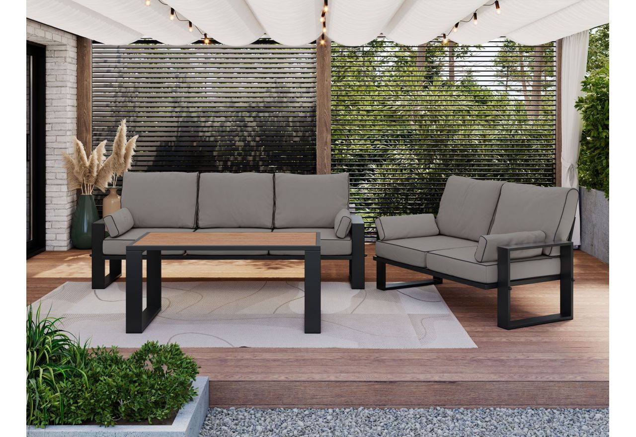 Zestaw metalowych mebli ogrodowych ELBA Z2 - szary