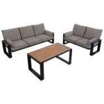 Zestaw metalowych mebli ogrodowych ELBA Z2 - szary