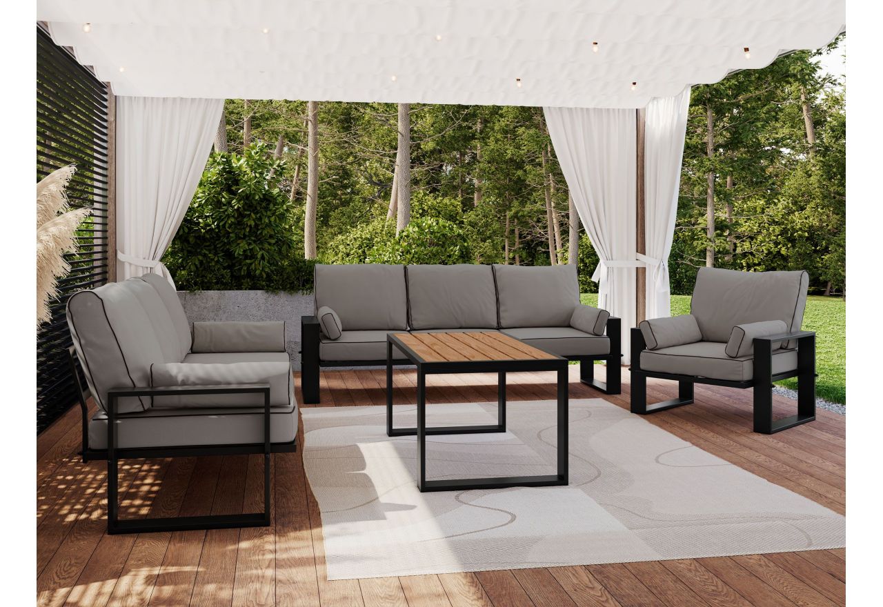 Zestaw metalowych mebli ogrodowych ELBA Z3 - szary