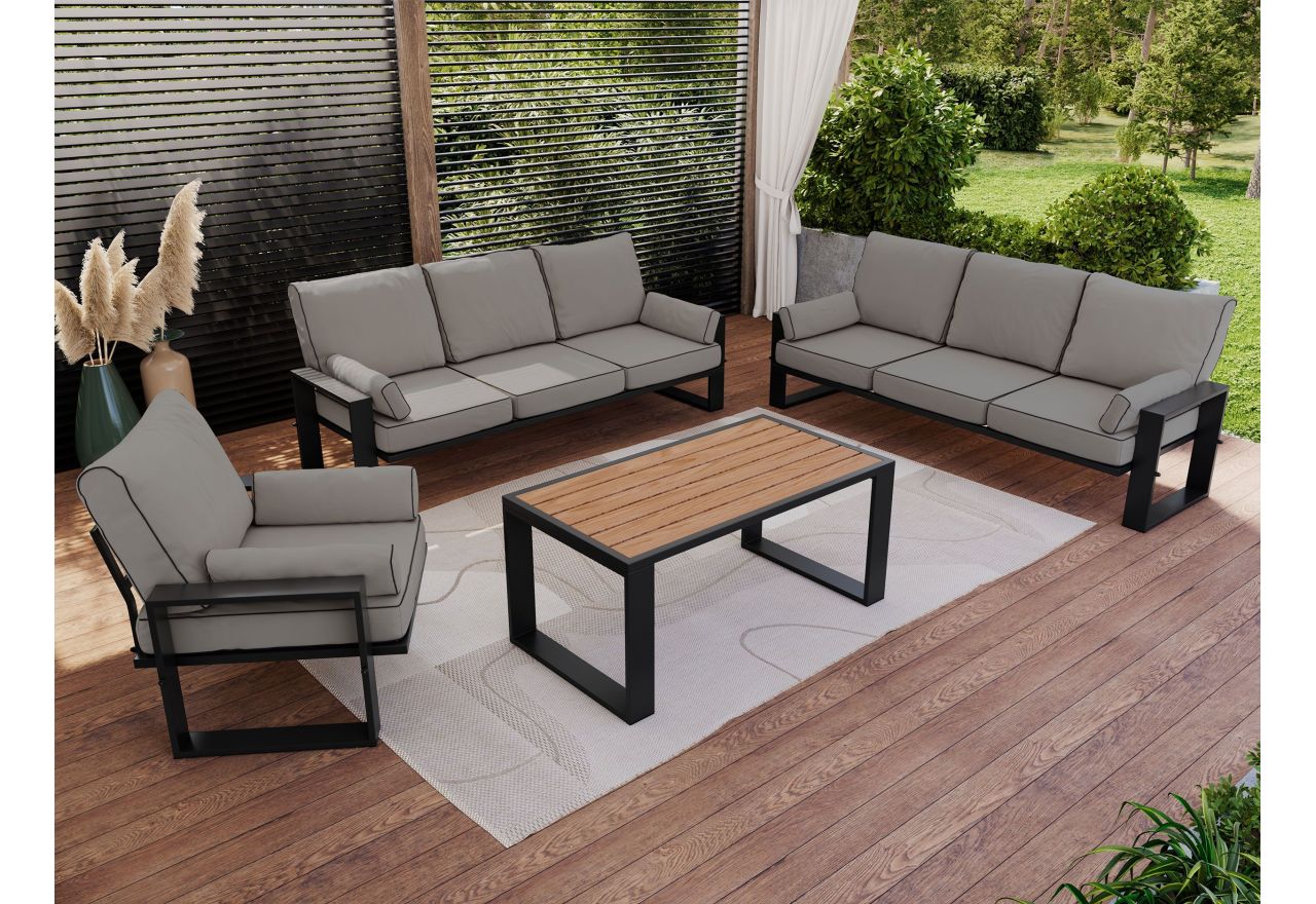 Zestaw metalowych mebli ogrodowych ELBA Z3 - szary
