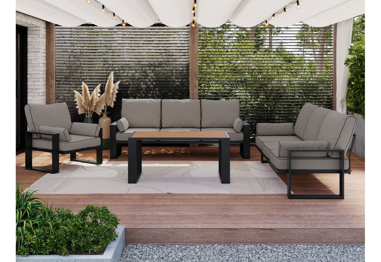 Zestaw metalowych mebli ogrodowych ELBA Z3 - szary