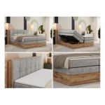 Łóżko kontynentalne ALBERO 1 KING 120x200 - H3 - jasnoszary, struktura