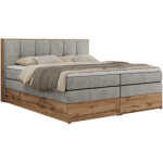 Łóżko kontynentalne ALBERO 1 KING 200x200 - H3 - jasnoszary, struktura