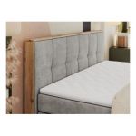 Łóżko kontynentalne ALBERO 1 KING 140x200 - H4 - jasnoszary, struktura