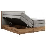 Łóżko kontynentalne ALBERO 1 KING 200x200 - H4 - jasnoszary, struktura