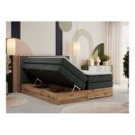 Łóżko kontynentalne ALBERO 1 KING 180x200 - H4 - ciemnoszary, struktura