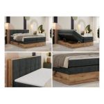 Łóżko kontynentalne ALBERO 1 KING 200x200 - H4 - ciemnoszary, struktura