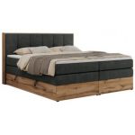 Łóżko kontynentalne ALBERO 1 KING 200x200 - H4 - ciemnoszary, struktura