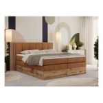 Łóżko kontynentalne ALBERO 1 KING 180x200 - H3 - pomarańczowy, struktura