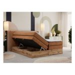 Łóżko kontynentalne ALBERO 1 KING 200x200 - H3 - pomarańczowy, struktura