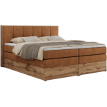 Łóżko kontynentalne ALBERO 1 KING 160x200 - H4 - pomarańczowy, struktura