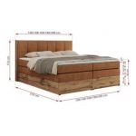 Łóżko kontynentalne ALBERO 1 KING 160x200 - H4 - pomarańczowy, struktura