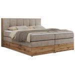 Łóżko kontynentalne ALBERO 1 KING 120x200 - H3 - beżowy, struktura