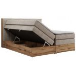 Łóżko kontynentalne ALBERO 1 KING 140x200 - H4 - beżowy, struktura