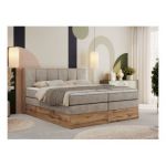 Łóżko kontynentalne ALBERO 1 KING 200x200 - H4 - beżowy, struktura