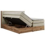 Łóżko kontynentalne ALBERO 1 KING 120x200 - H3 - beżowy, welwet