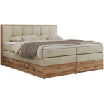 Łóżko kontynentalne ALBERO 1 KING 200x200 - H3 - beżowy, welwet