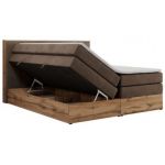 Łóżko kontynentalne ALBERO 1 KING 140x200 - H3 - brązowy, welwet