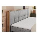 Łóżko kontynentalne ALBERO 1 KING 180x200 - H3 - jasnoszary, welwet