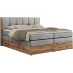 Łóżko kontynentalne ALBERO 1 KING 200x200 - H3 - jasnoszary, welwet