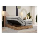 Łóżko kontynentalne ALBERO 1 KING 200x200 - H4 - jasnoszary, welwet