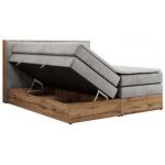 Łóżko kontynentalne ALBERO 1 KING 200x200 - H4 - jasnoszary, welwet