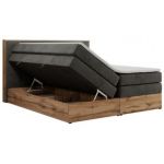 Łóżko kontynentalne ALBERO 1 KING 120x200 - H3 - ciemnoszary, welwet