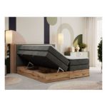 Łóżko kontynentalne ALBERO 1 KING 160x200 - H3 - ciemnoszary, welwet