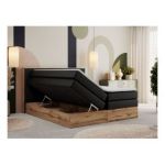 Łóżko kontynentalne ALBERO 1 KING 180x200 - H4 - czarny, ekoskóra