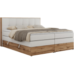 Łóżko kontynentalne ALBERO 1 KING 140x200 - H3 - biały, ekoskóra