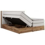 Łóżko kontynentalne ALBERO 1 KING 140x200 - H3 - biały, ekoskóra