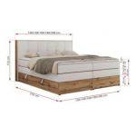 Łóżko kontynentalne ALBERO 1 KING 160x200 - H3 - biały, ekoskóra