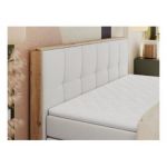 Łóżko kontynentalne ALBERO 1 KING 180x200 - H4 - biały, ekoskóra