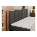 Łóżko kontynentalne ALBERO 1 KING 140x200 - H3 - szary, ekoskóra