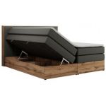 Łóżko kontynentalne ALBERO 1 KING 120x200 - H4 - szary, ekoskóra