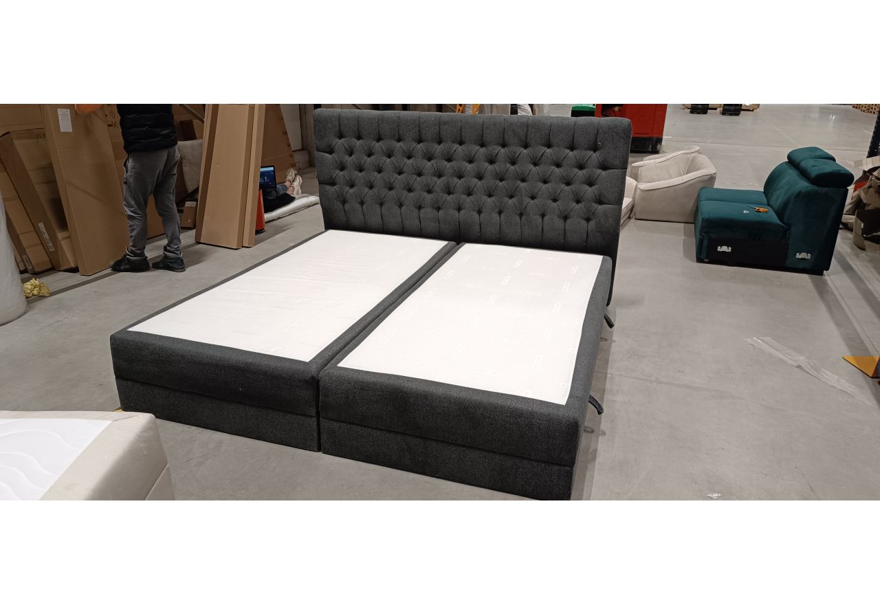 Łóżko kontynentalne MILEN 200x200 - Matana 05 - ciemny szary - OUTLETU