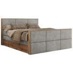 Łóżko kontynentalne ALBERO 2 KING DUO 160x200 - H3 - jasnoszary, struktura