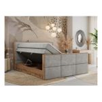 Łóżko kontynentalne ALBERO 2 KING DUO 180x200 - H3 - jasnoszary, struktura