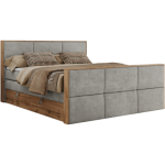 Łóżko kontynentalne ALBERO 2 KING DUO 140x200 - H4 - jasnoszary, struktura