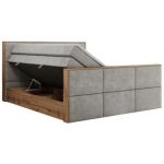 Łóżko kontynentalne ALBERO 2 KING DUO 200x200 - H4 - jasnoszary, struktura