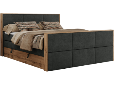 Łóżko kontynentalne ALBERO 2 KING DUO 200x200 - H3 - ciemnoszary, struktura