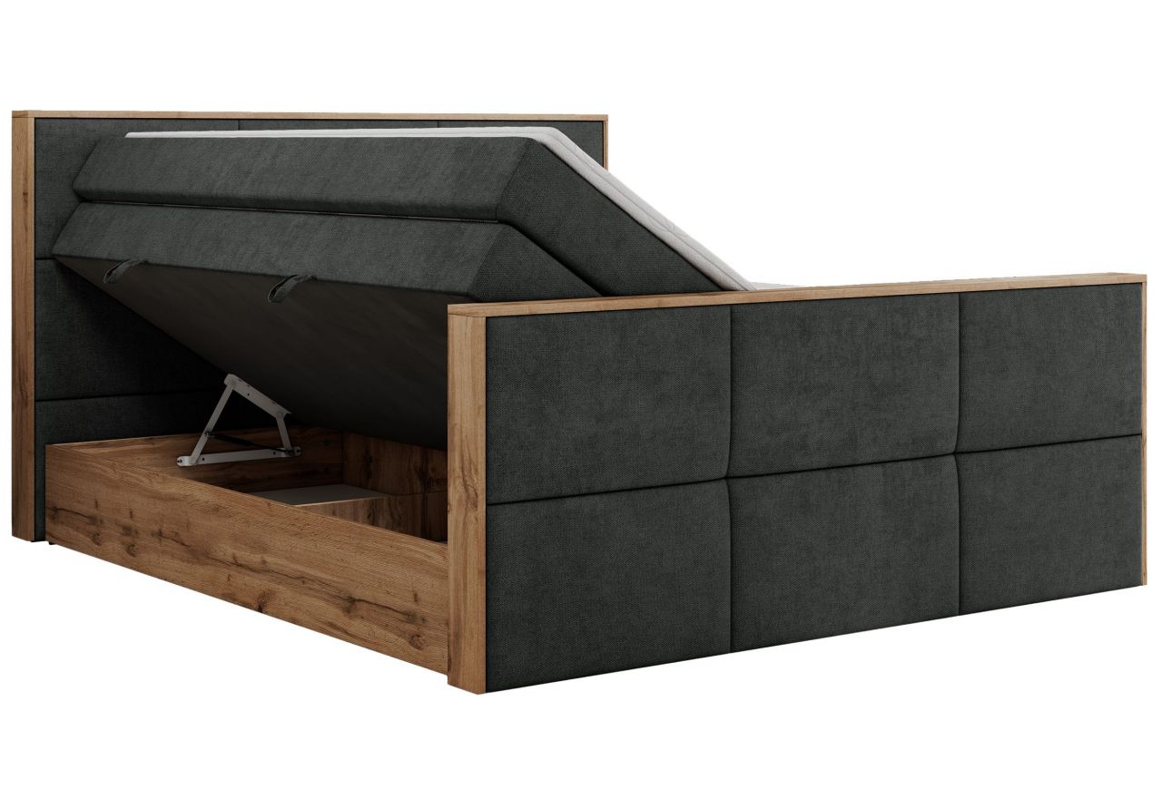 Łóżko kontynentalne ALBERO 2 KING DUO 200x200 - H3 - ciemnoszary, struktura