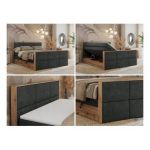 Łóżko kontynentalne ALBERO 2 KING DUO 160x200 - H4 - ciemnoszary, struktura