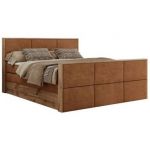 Łóżko kontynentalne ALBERO 2 KING DUO 120x200 - H3 - pomarańczowy, struktura