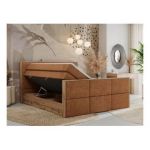 Łóżko kontynentalne ALBERO 2 KING DUO 160x200 - H3 - pomarańczowy, struktura